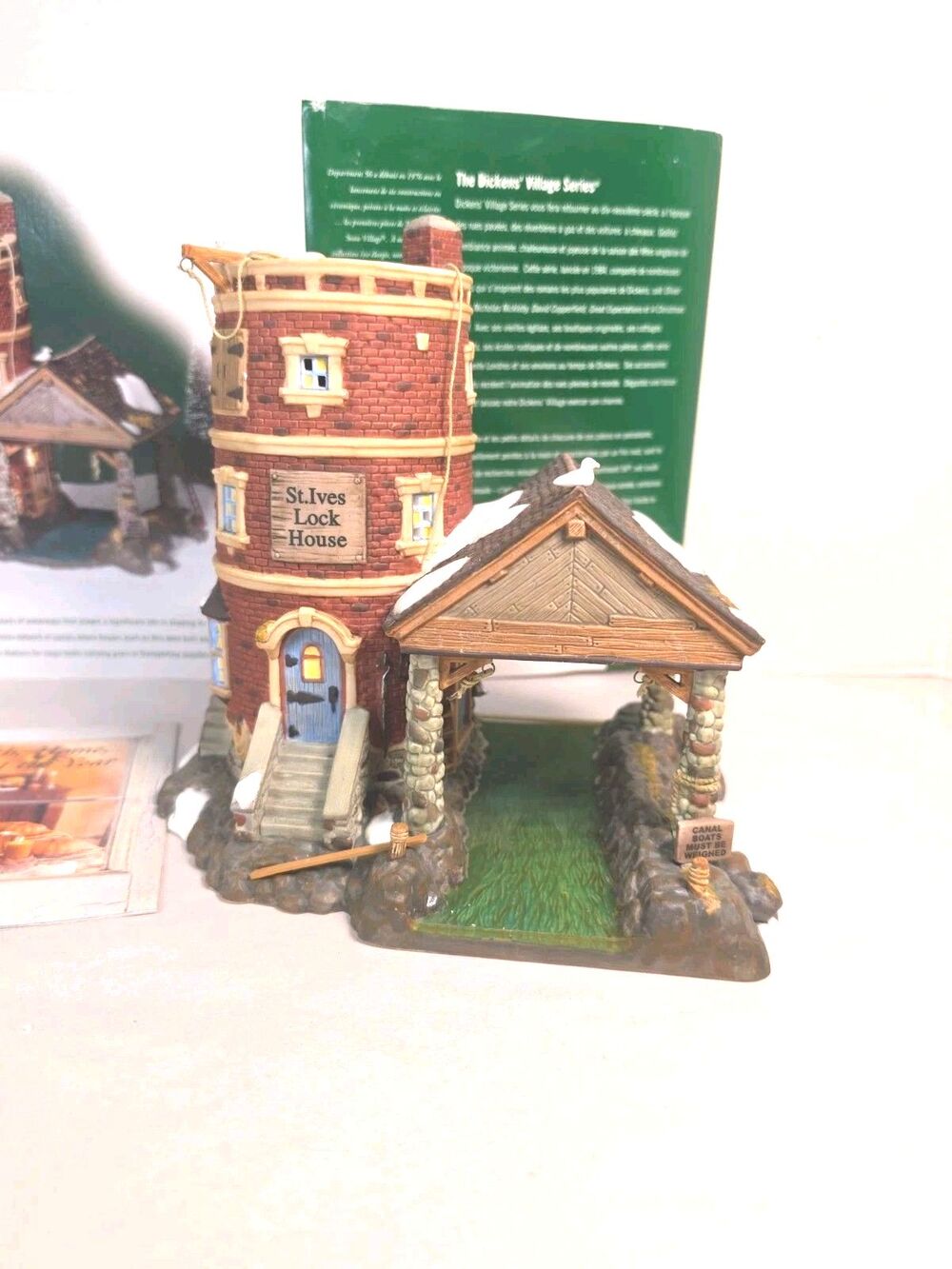 NOB Vintage Retired Dept 56 St. Ives Lock House Christmas Village with cord